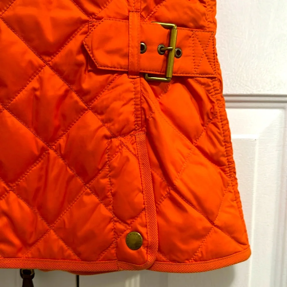 Ralph Lauren Sport Vintage Orange Puffer Vest Size Medium Feather Down F… - Picture 9 of 10